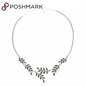 NWT Le Vieux Kohl's Silver plated Marcasite leaf necklace